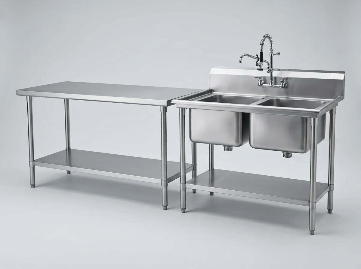 Stainless work table, made to measure