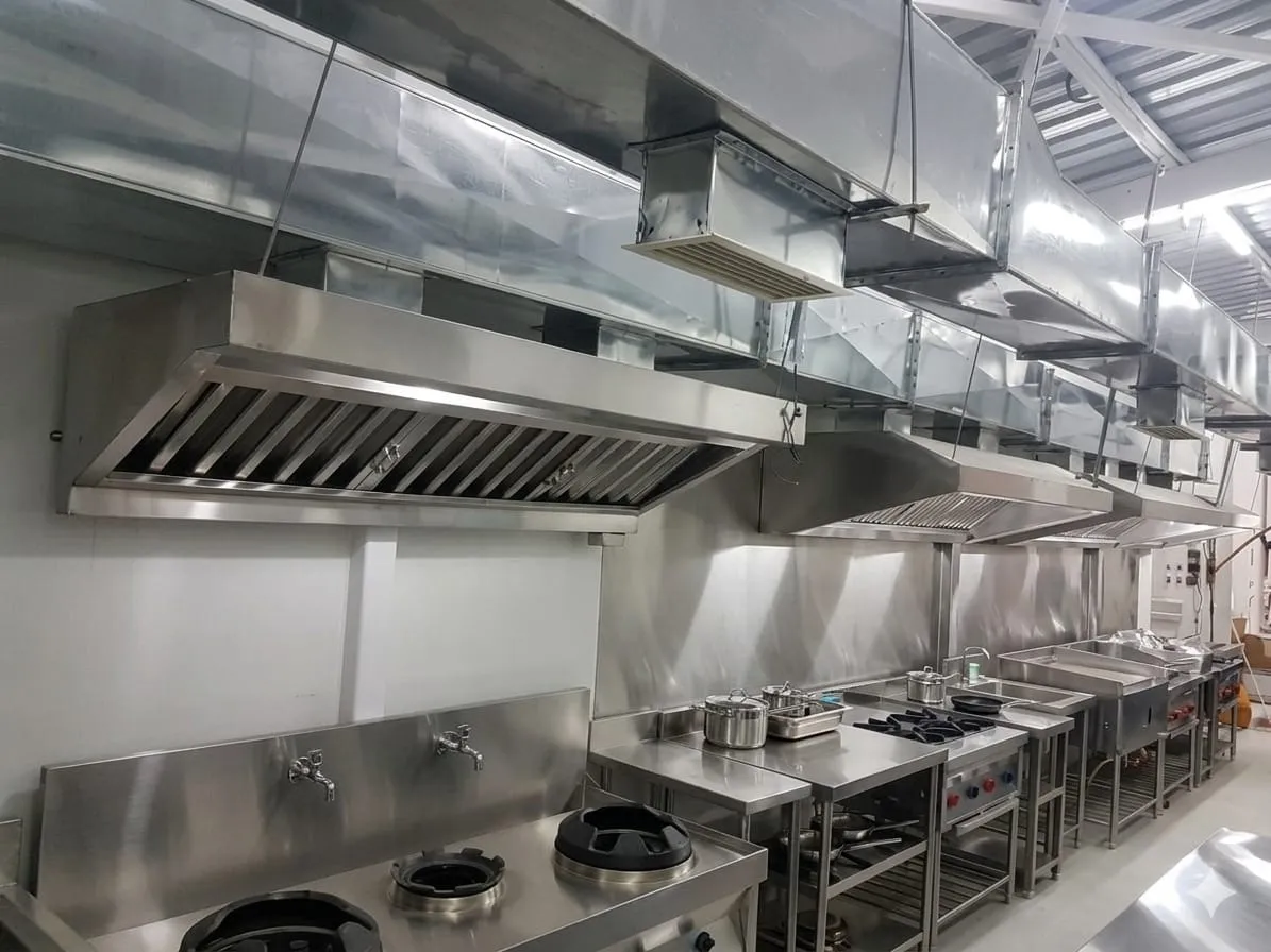 Heavy-duty 2-wok range built by CK Machinery in stainless steel